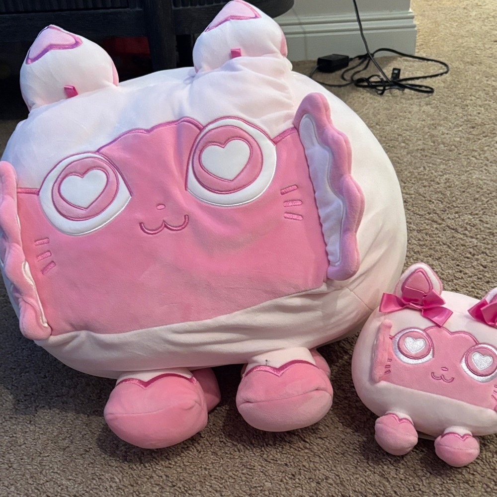 Big Games Pet Simulator Pink Bow Kitties Plush Toy Set